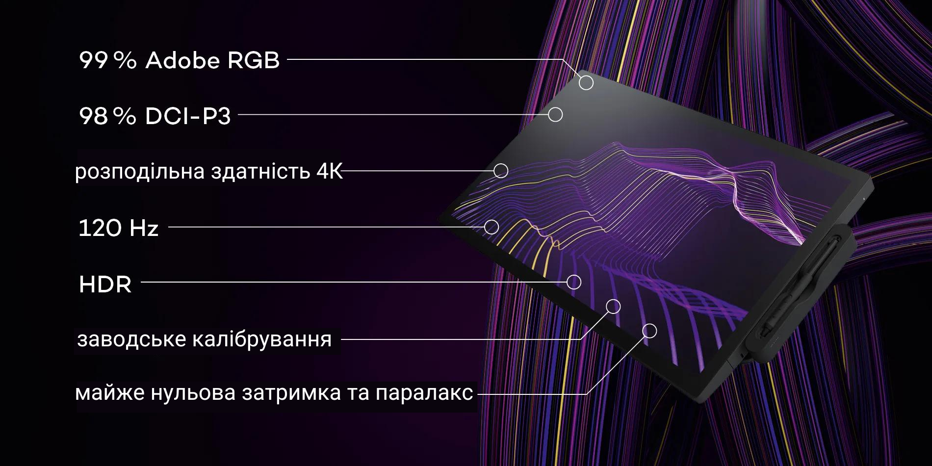 Графічний монітор-планшет Wacom Cintiq Pro 27 (без підставки) Графічний монітор-планшет Wacom Cintiq Pro 27 (без підставки)