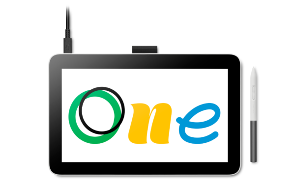 Wacom One 12_Overhead view_with one cable